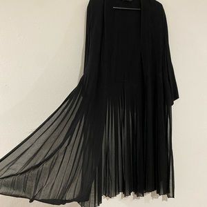 Sheer Black pleated duster